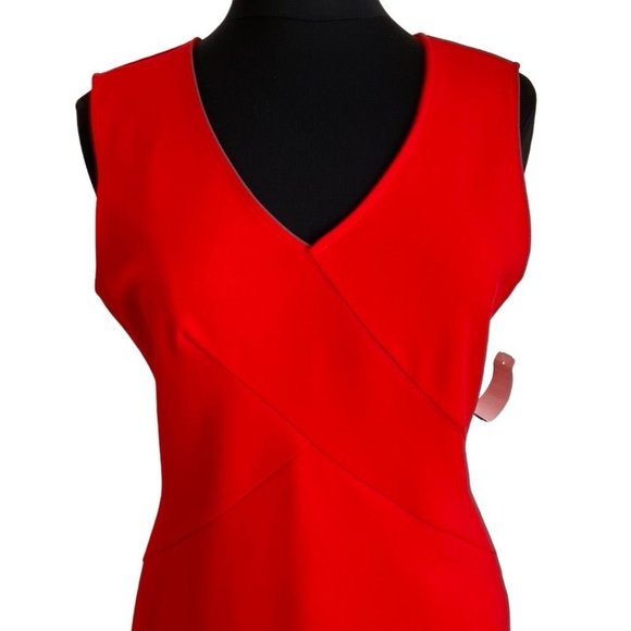 Ava Red Sheath Slip On Dress Size Medium NWT - Picture 2 of 10